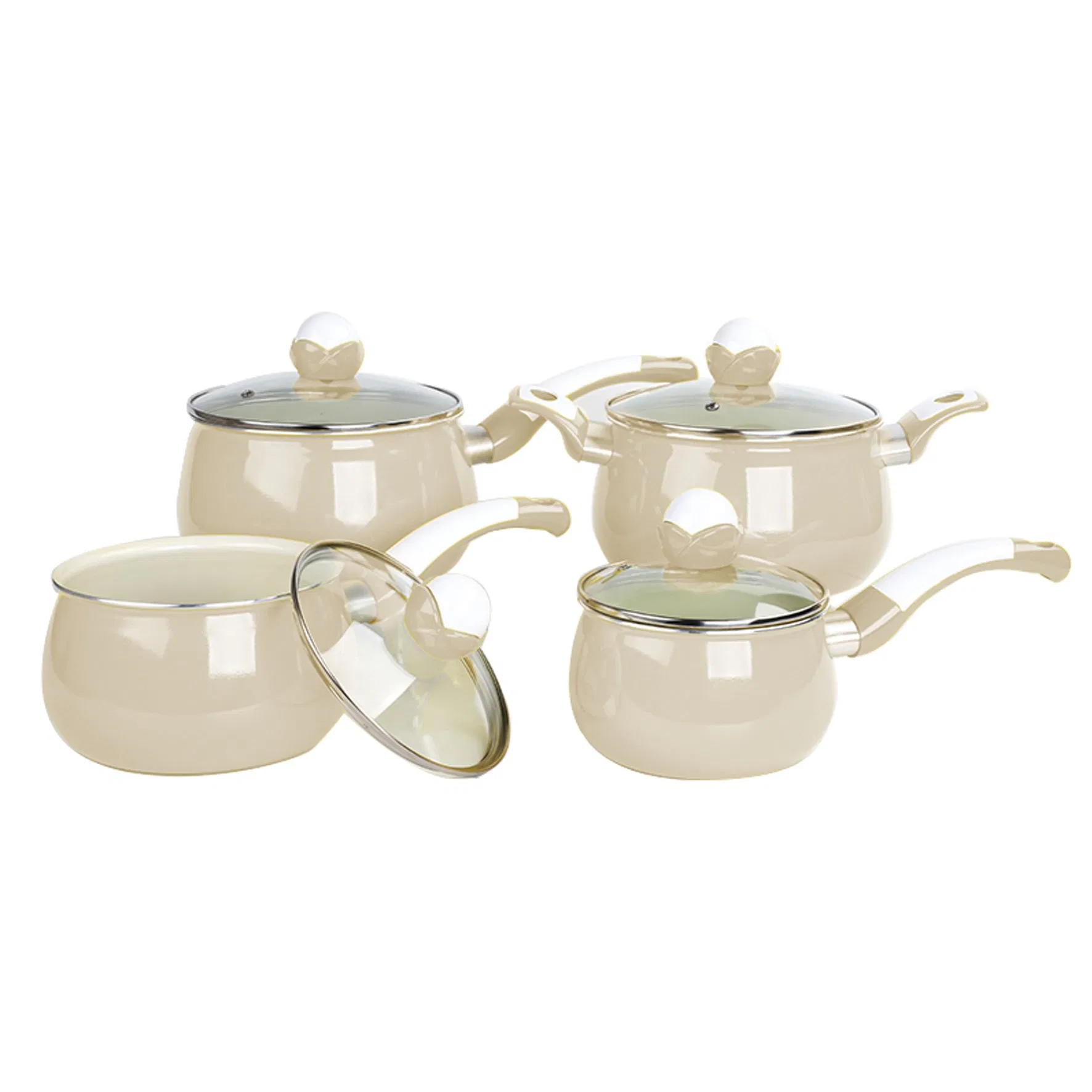 Customized Color Aluminium Ceramic Casserole Set with Spiral Bottom