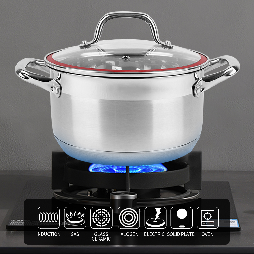 Luxury High Quality 304 Stainless Steel Korean Large Stock Pot Set Camping Kitchen Ware Cookware Set Kitchen
