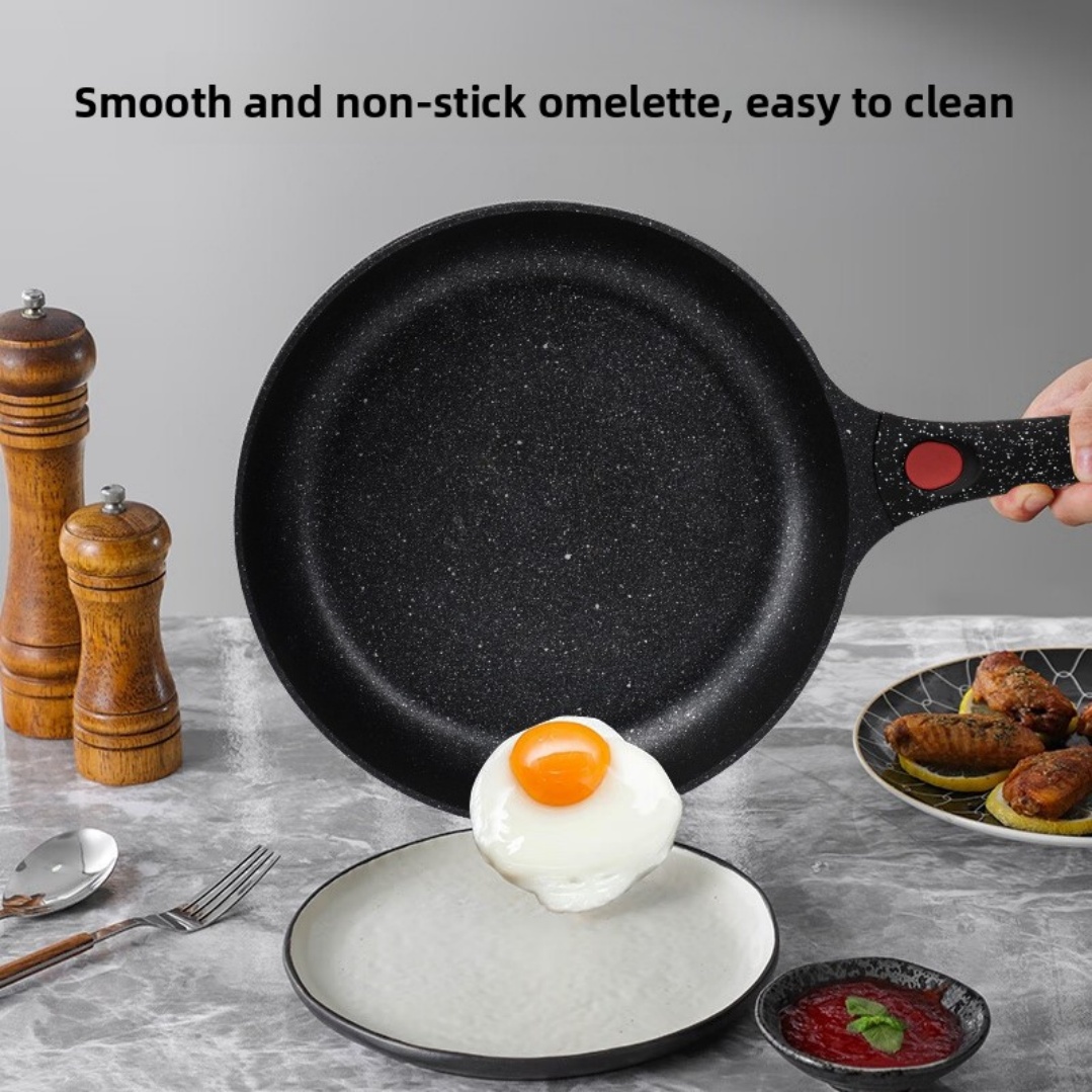 Detachable Handle Aluminum Non-stick Frying Pan Space Saving Induction Cookware Set Removable Handle Skillet for Home &amp; Camping