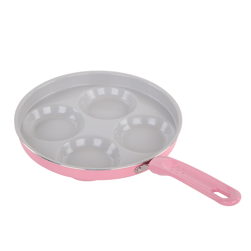 Convenient 4 in 1 Aluminum Ceramic Coated Burger Patty Press Frying Pan