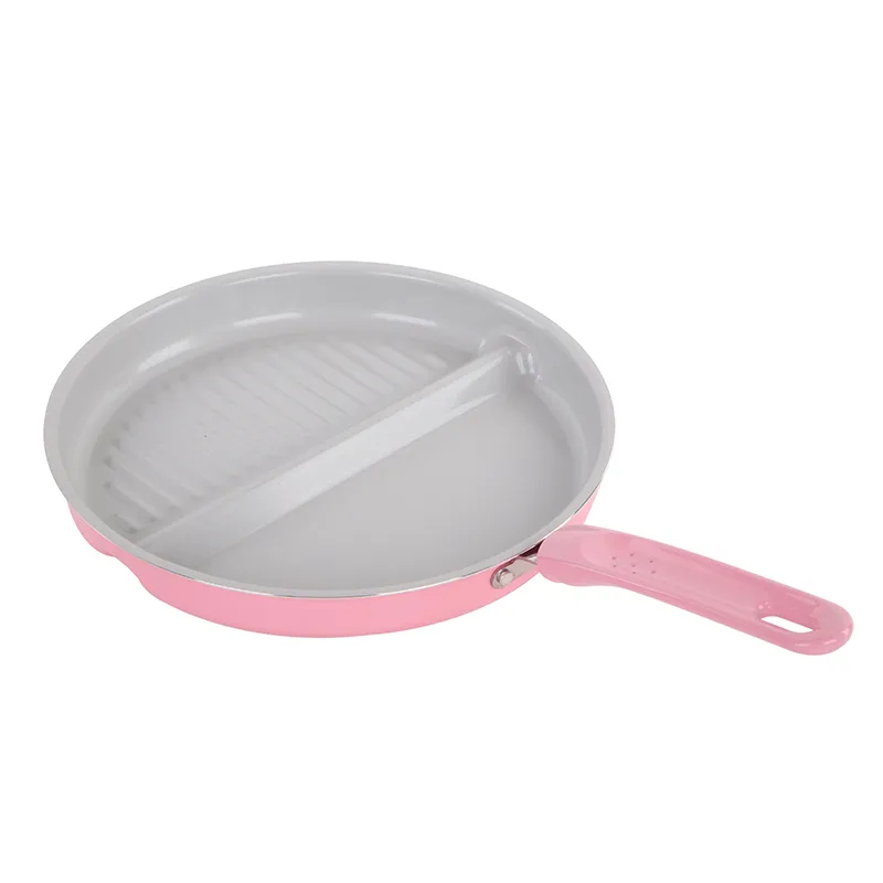 Convenient 4 in 1 Aluminum Ceramic Coated Burger Patty Press Frying Pan