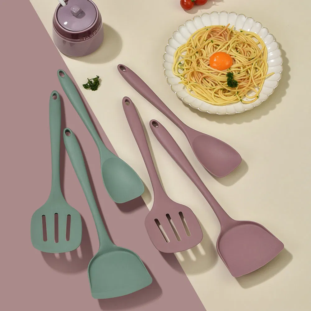Non-Stick Cookware Silicone Spatula Set Manufacturers Custom Formaldehyde-Free Kitchen Silicone Cooking Utensils Set Food Preparation