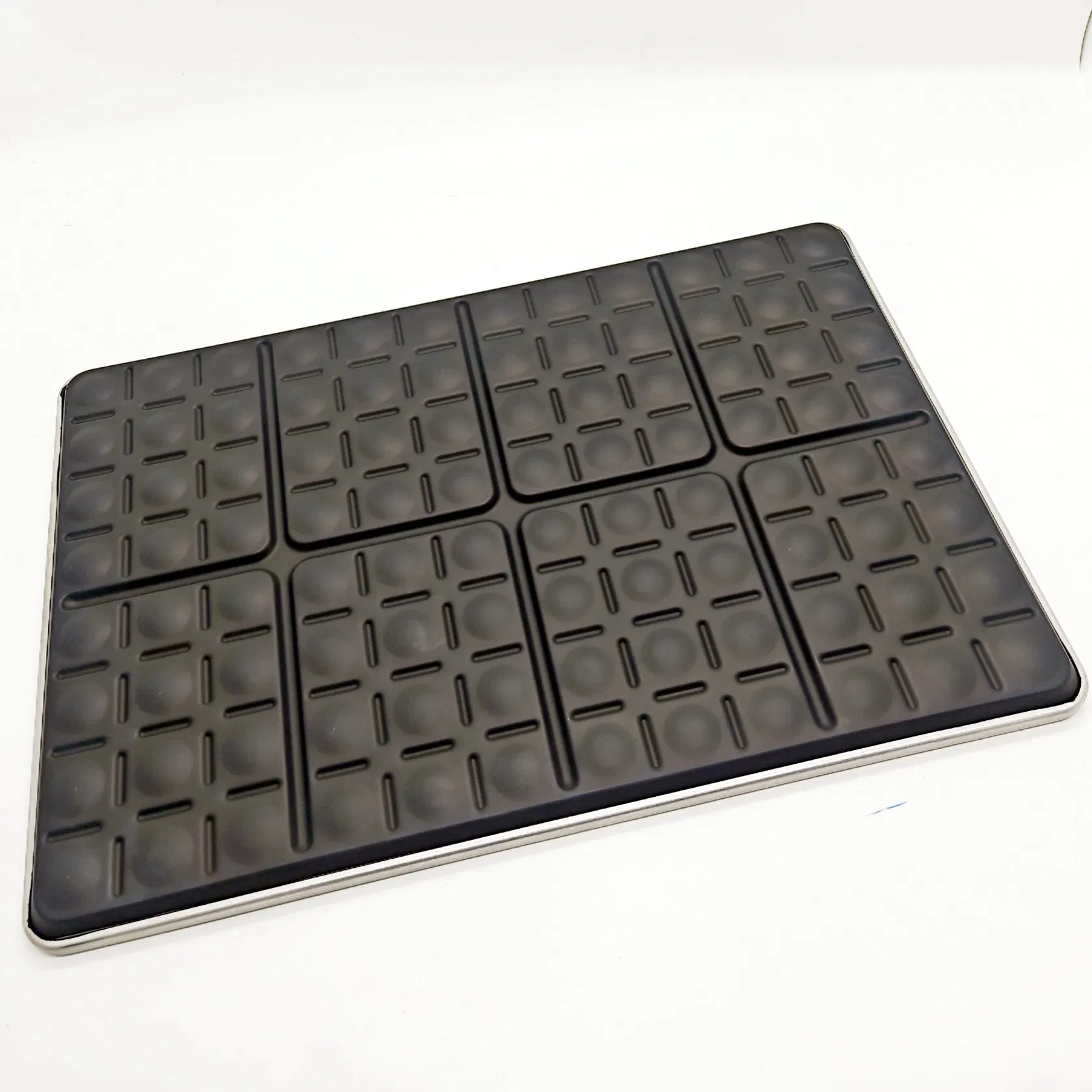 Aluminized Steel with Band in Rim 96 Concave 22 Gauge 1-3/8" Cluster Slide Bun Pan with Pfas Free Non-Stick Coating Baking Tray
