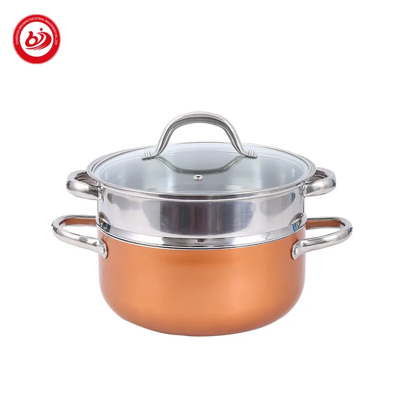 Household Business Kitchen Gift European and American Copper Induction Bottom Gift Non-Stick Pan Cookware Set