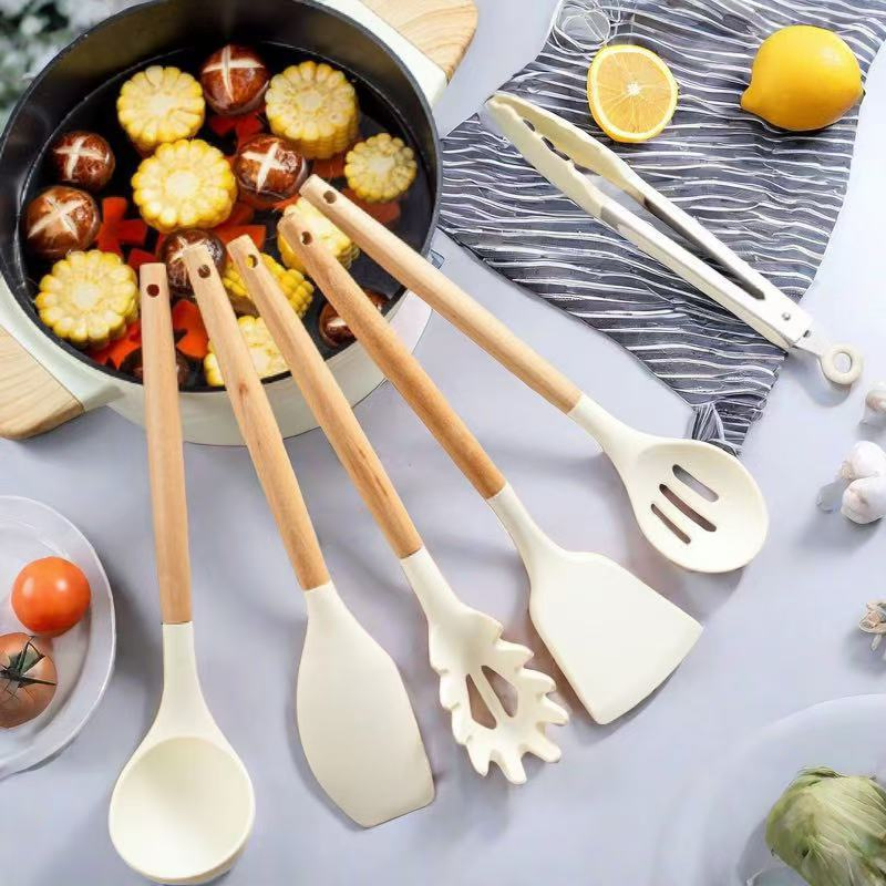 Hot Sale Kitchen Gadgets Silicone Cookware Cooking Kitchen Utensils Spatula 19-Piece Set Cooking Baking Tools Food