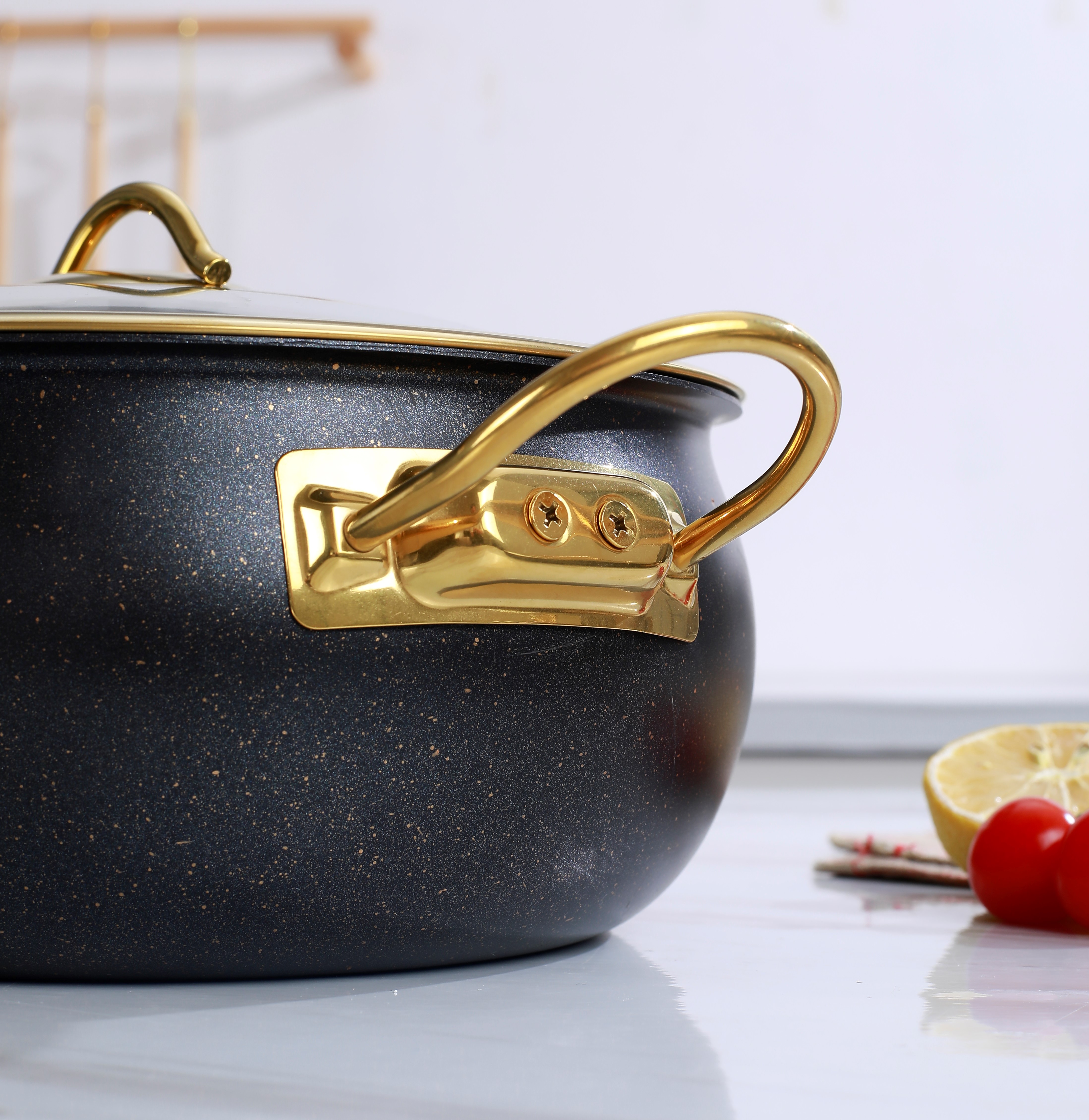 12-Piece Non Stick Cookware Set with Glass Lids Multi-Layer Base Oven Safe Modern Design