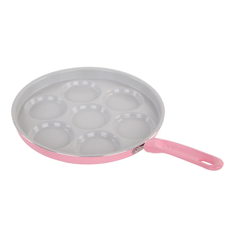 Convenient 4 in 1 Aluminum Ceramic Coated Burger Patty Press Frying Pan