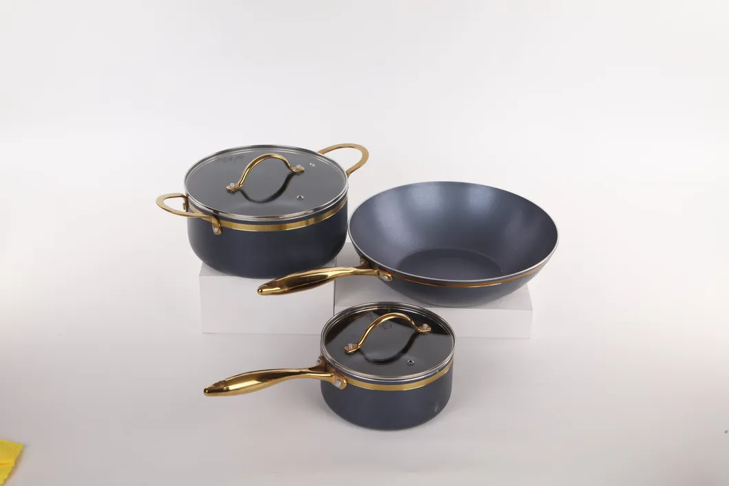 5 Pieces Kitchenware Cooking Nonstick Hard Anodized Cookware Sets for All Cooktops