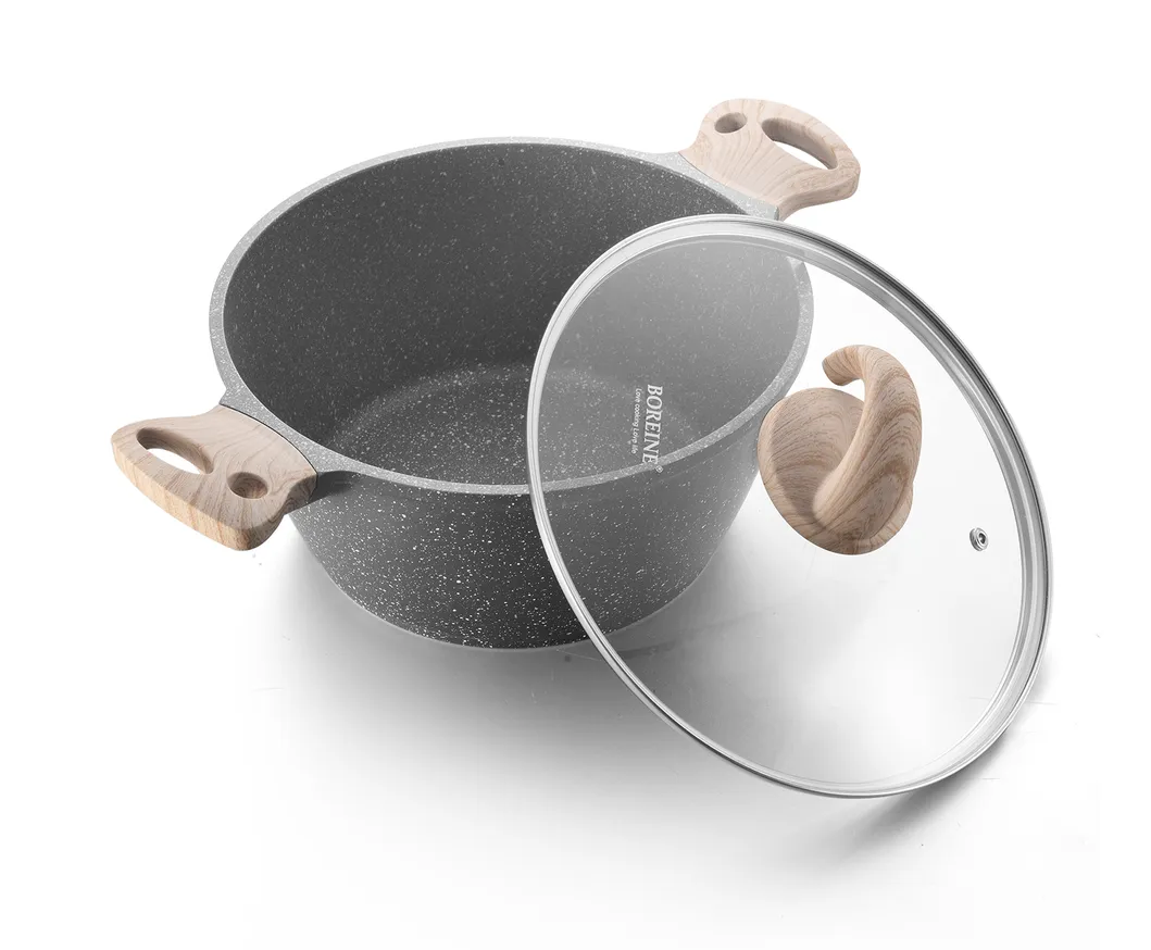 Luxury New Cooking Pot Kitchen Fry Pan Casserole Granite Ceramic Cookware Set