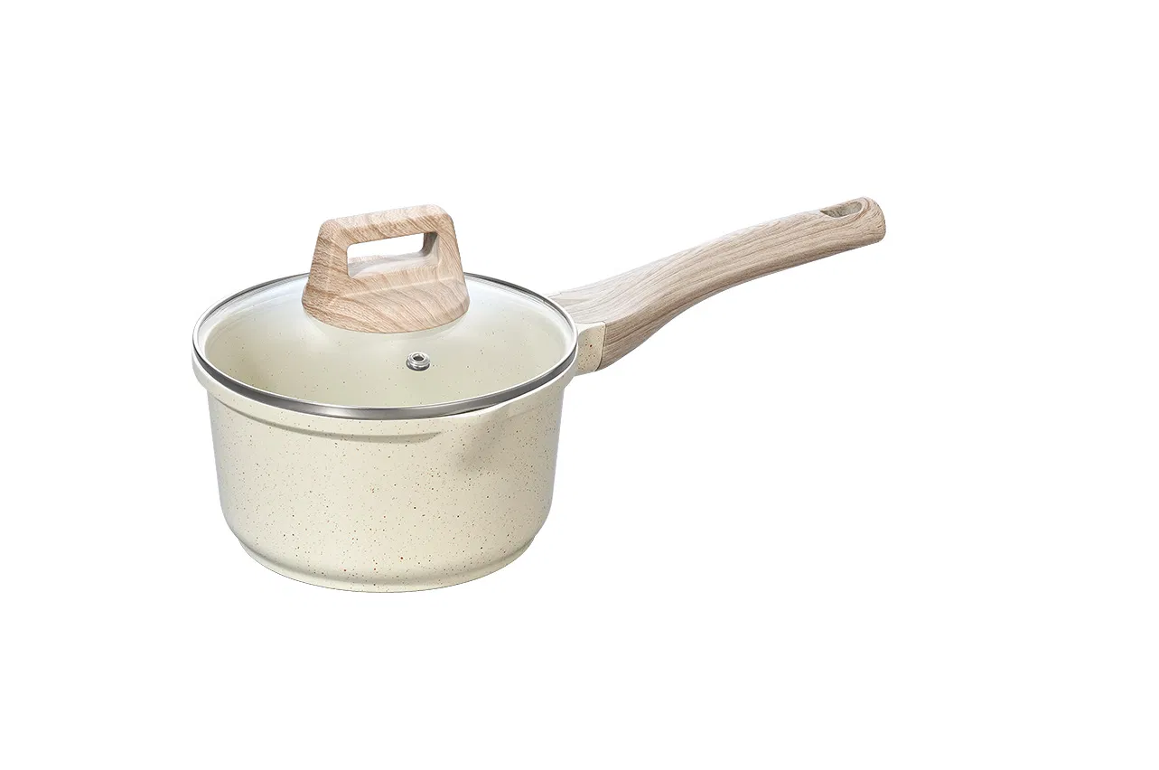 21PCS Granite Beige Die-Cast Aluminum Cookware Set LFGB/FDA Certified
