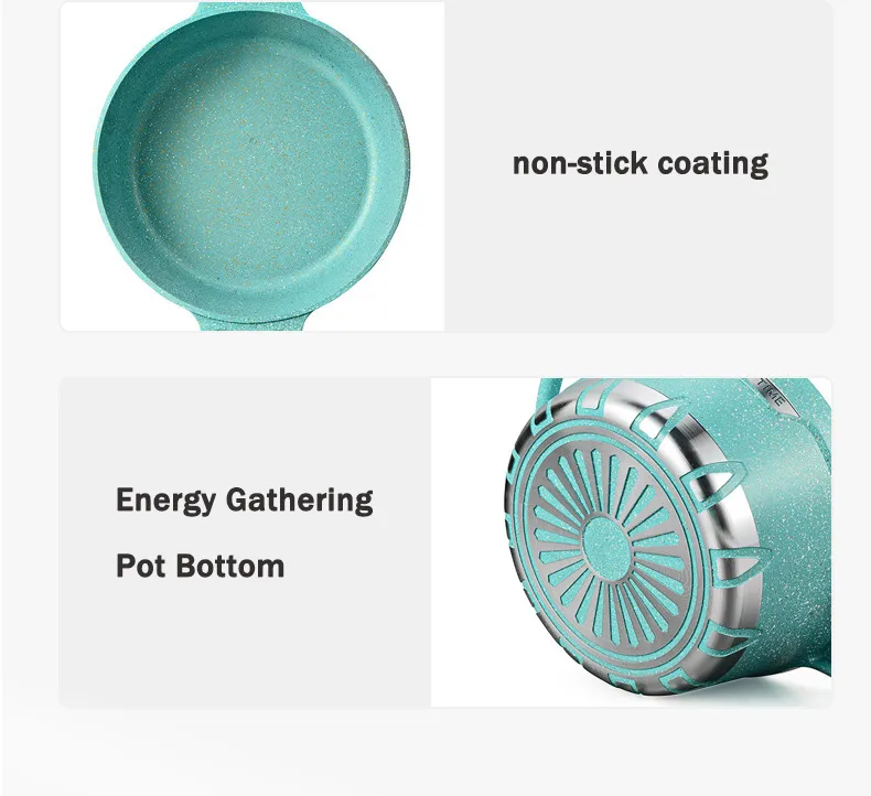 Aluminum Die-Casting Cookware Set Household Soup Pot Wok Kitchen Cooking Pot Set