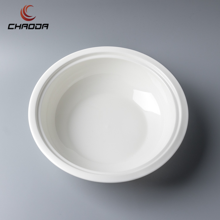 White Ceramic Stockpot with Lid Pumpkin Shaped Salad Bowl Set Home Use Soup Pot for Restaurants