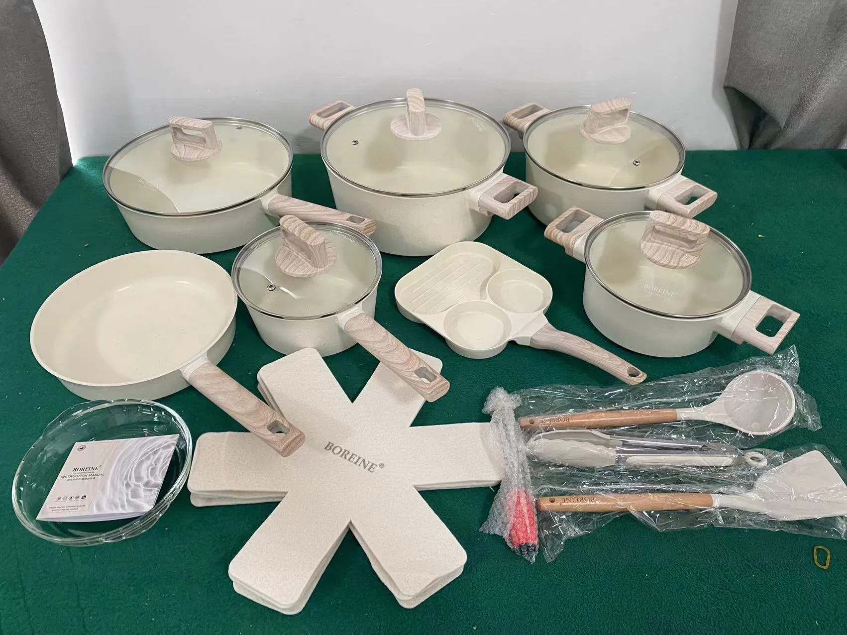Factory Outlet Casserole Cookware Set Sauce Fry Pan Kitchen European Ceramic Marble