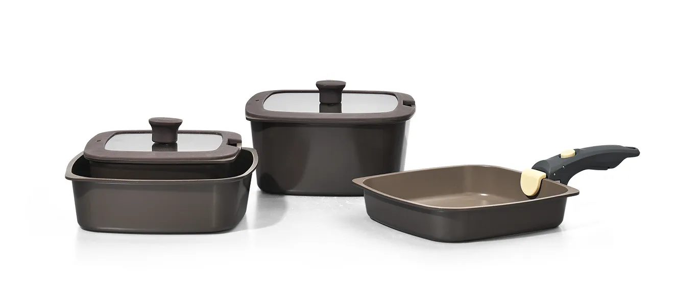 Unique Design Square Cookware Set with Detachable Handle Detail 6