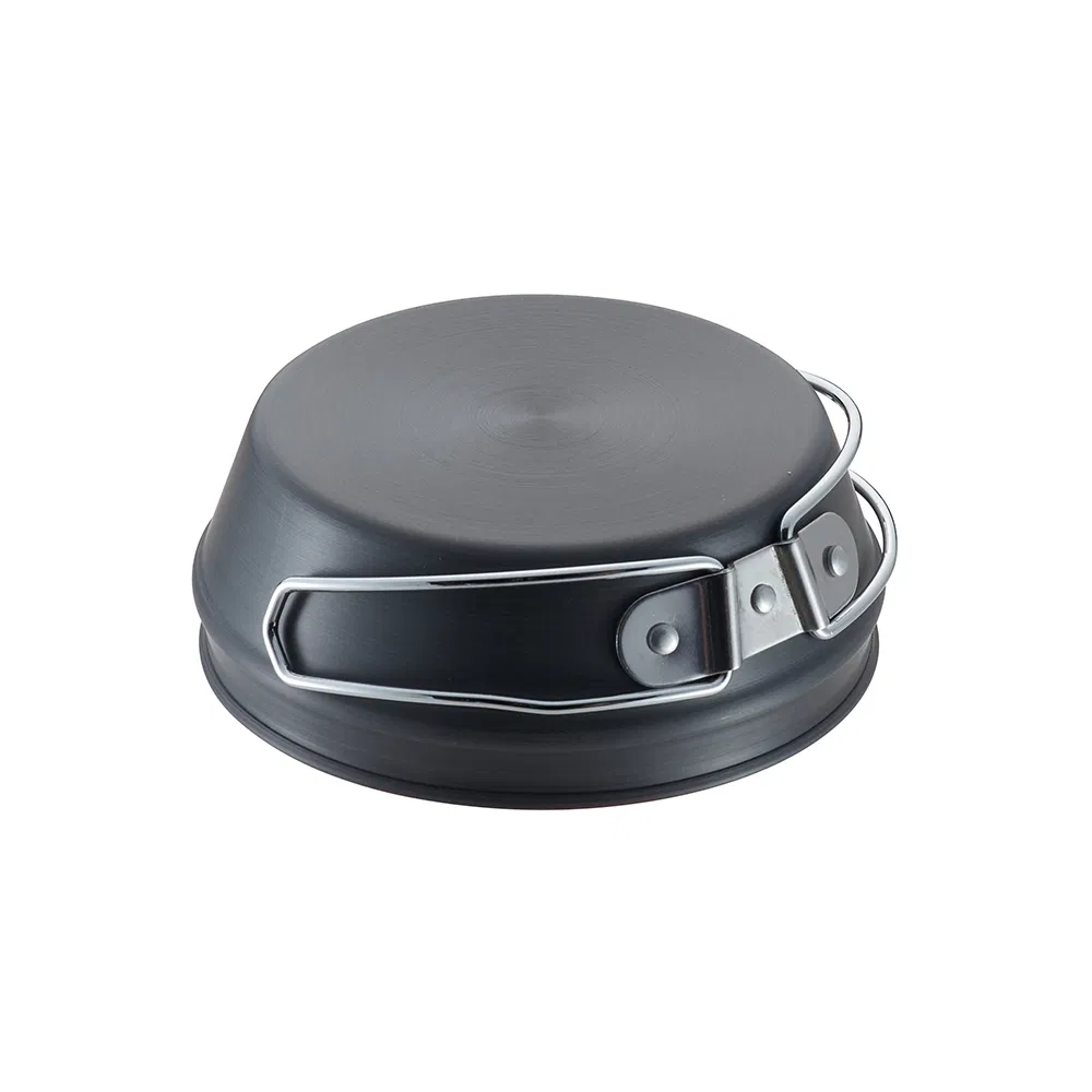 Innovative Space-Saving Design: Portable Hard Anodized Cookware Set for Outdoor Dining