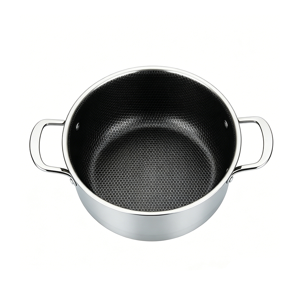 Classic Stainless Steel Cookware Set Casserole Soup Stock Pot Honeycomb Non-Stick Induction Compatible Oven Safe Dishwasher Safe