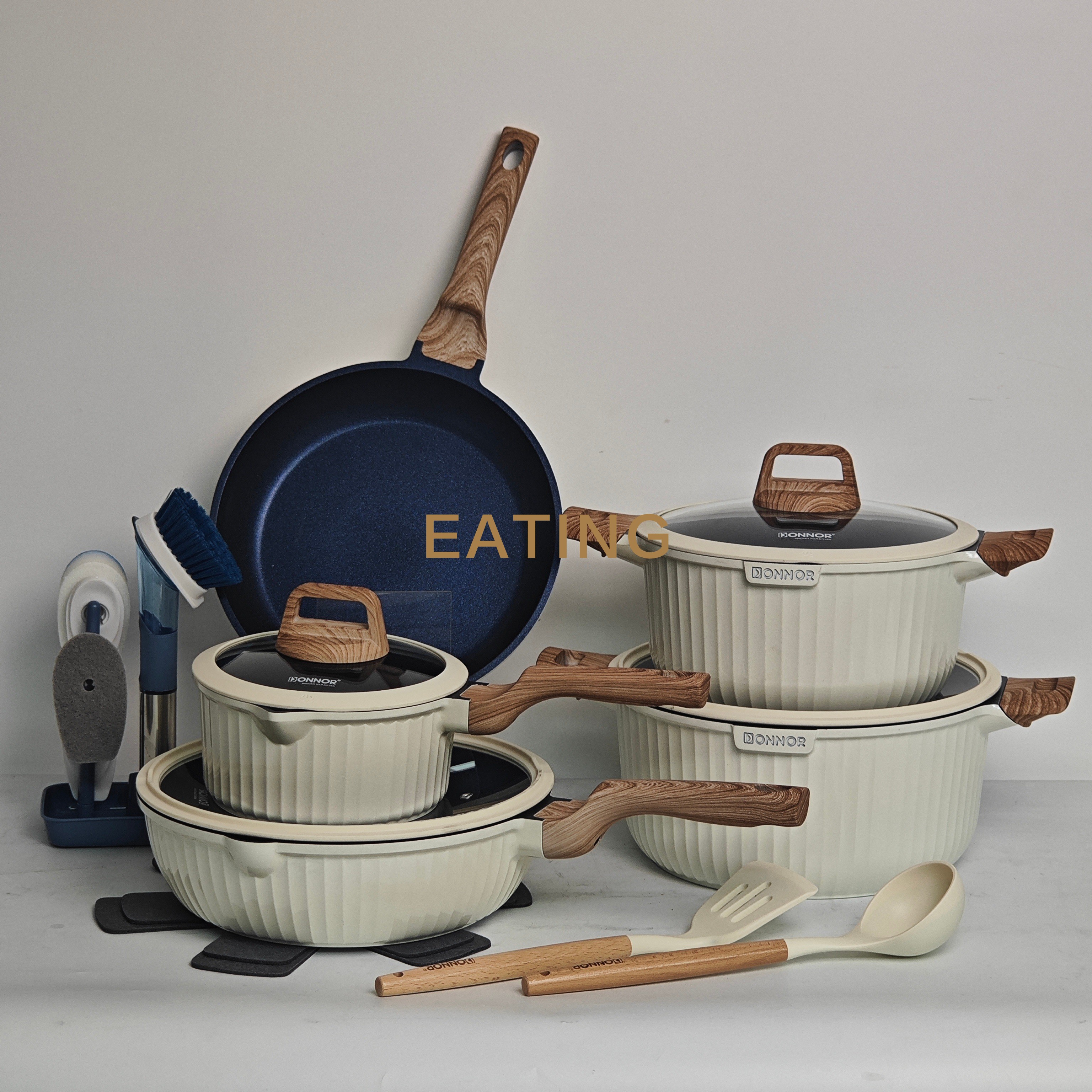 Original Design AR-21pcs Die Cast Aluminum Dishwasher Safe Nonstick Induction Bottom Professional Cookware Set Kitchen