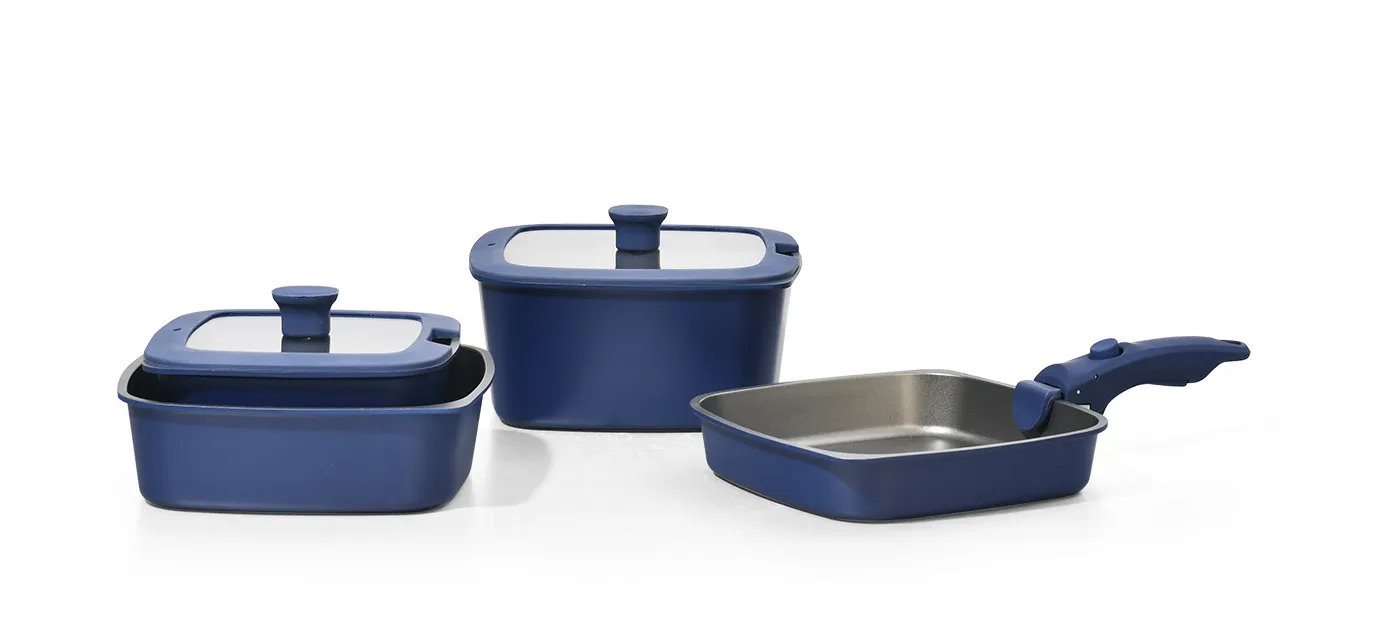 Unique Design Square Cookware Set with Detachable Handle Detail 7