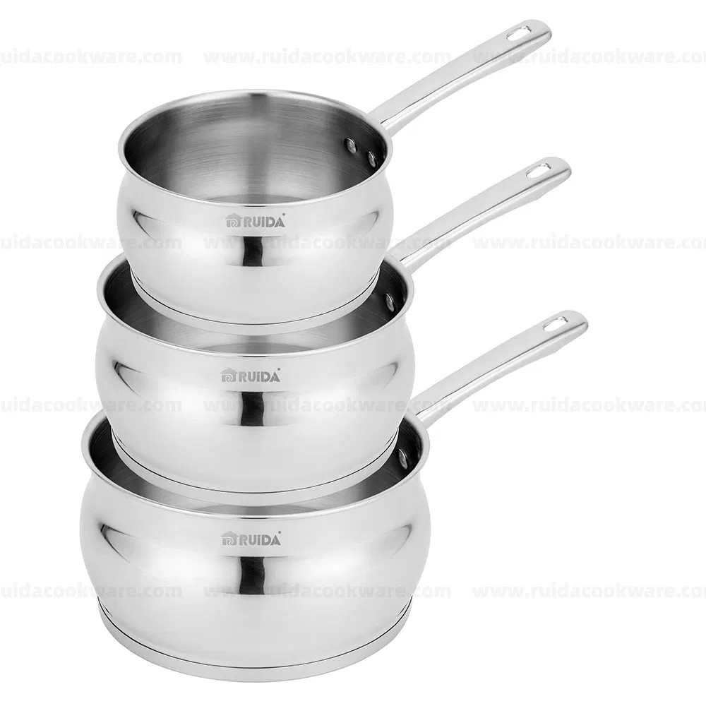 Hot Sale 3PCS Stainless Steel Milk Pot Saucepan Set