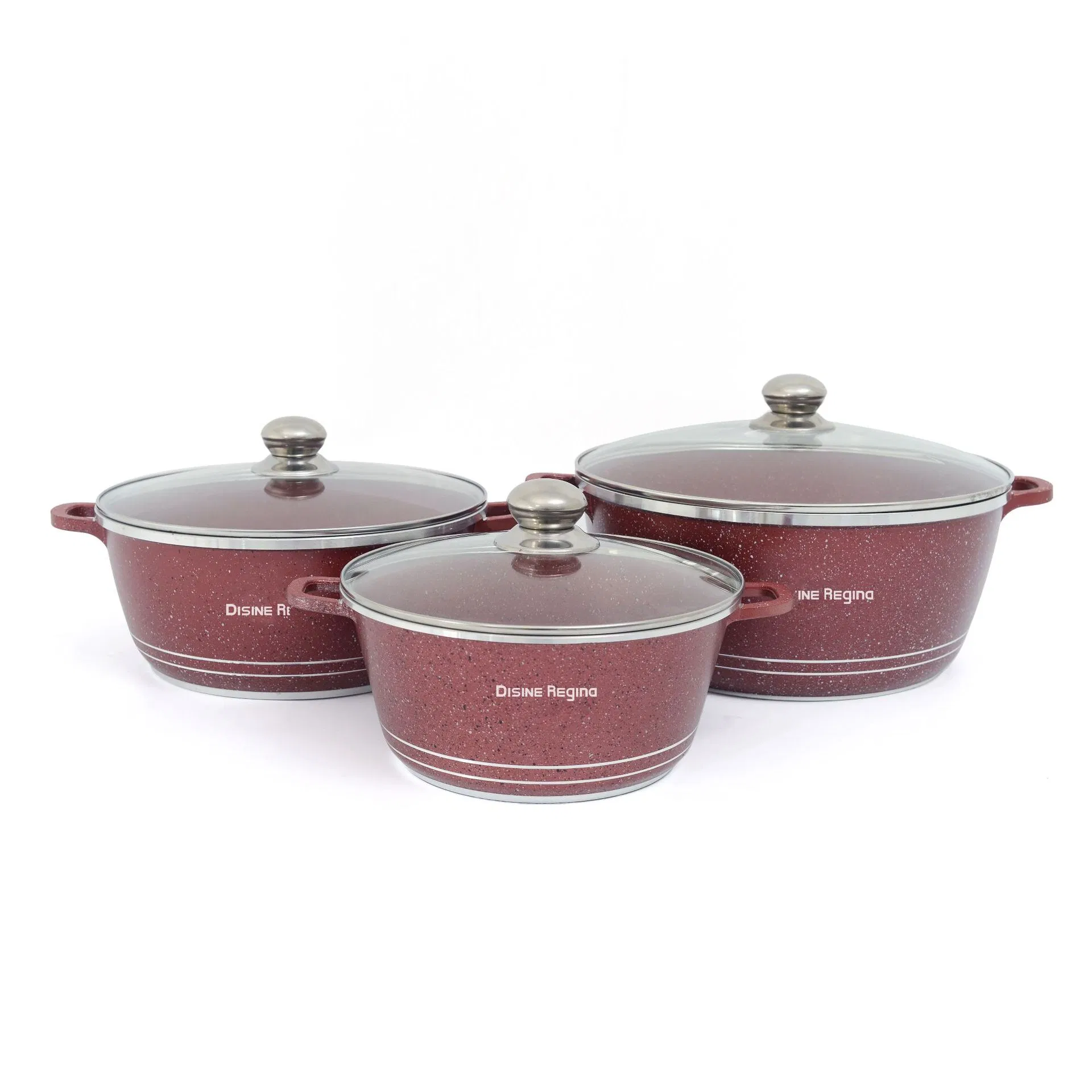 Low Cheap Price Granite Cookware Set Non-Stick Nonstick Non Stick Aluminum Die Cast Granite Cooking Pot Set Cookware Set for Africa Ghana Nigeria Market Sale