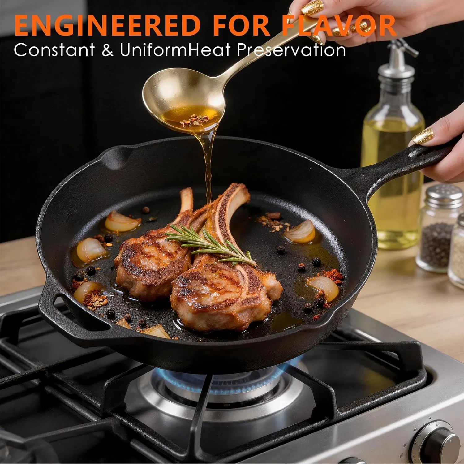 Ultimate 6 Piece Pre-Seasoned Cast Iron Cookware Set