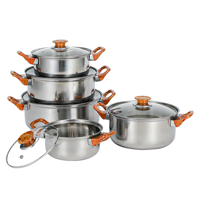 10pcs Large Multipurpose Stainless Steel Cookware Set for Electric Cooking Commercial Use OEM/ODM
