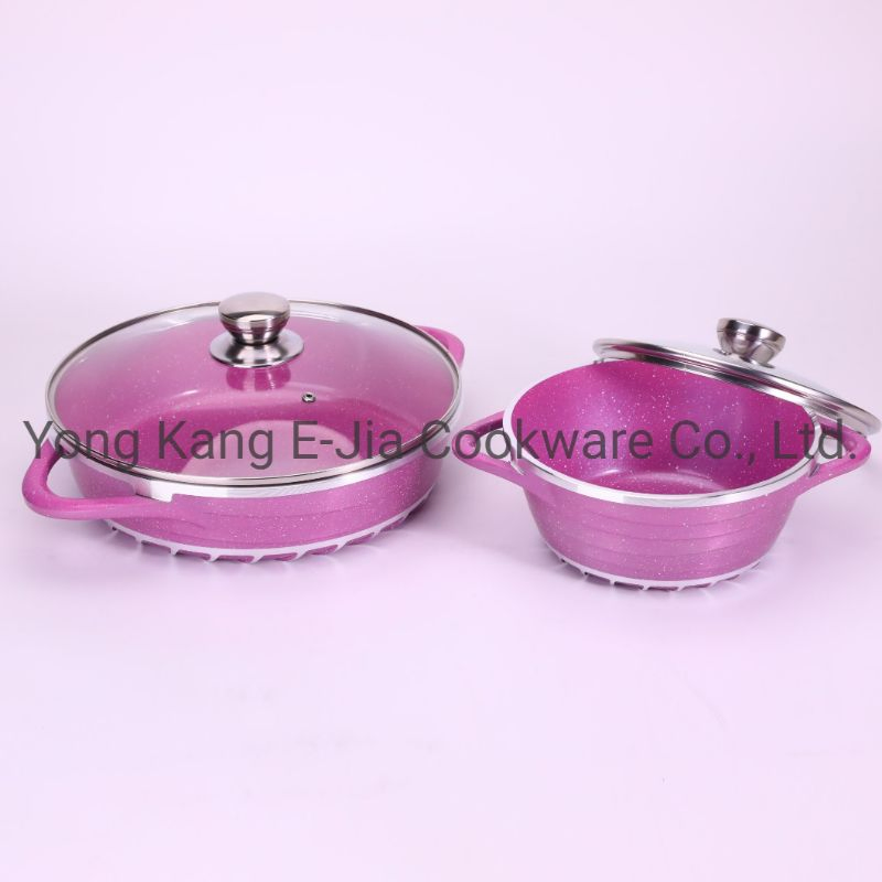 New Design 10 Pieces Set Die Cast Aluminium Casserole Granite Cooking Pot Cookware Sets