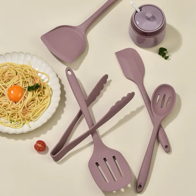 Cookware Kitchenware Factories OEM ODM Custom Non-Damaging to Coating Silicone Cooking Utensils Kitchen Utensil Set