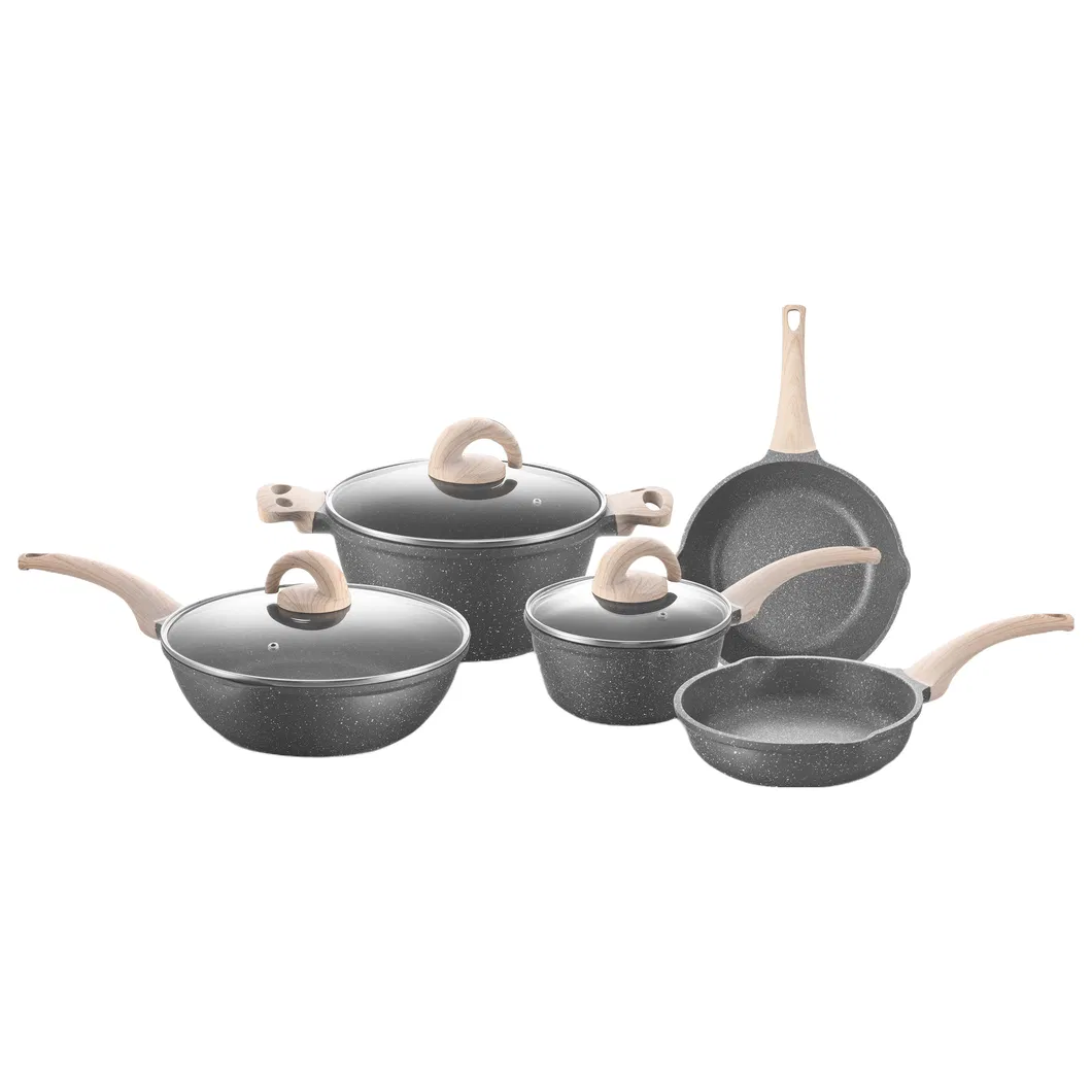 Luxury New Cooking Pot Kitchen Fry Pan Casserole Granite Ceramic Cookware Set