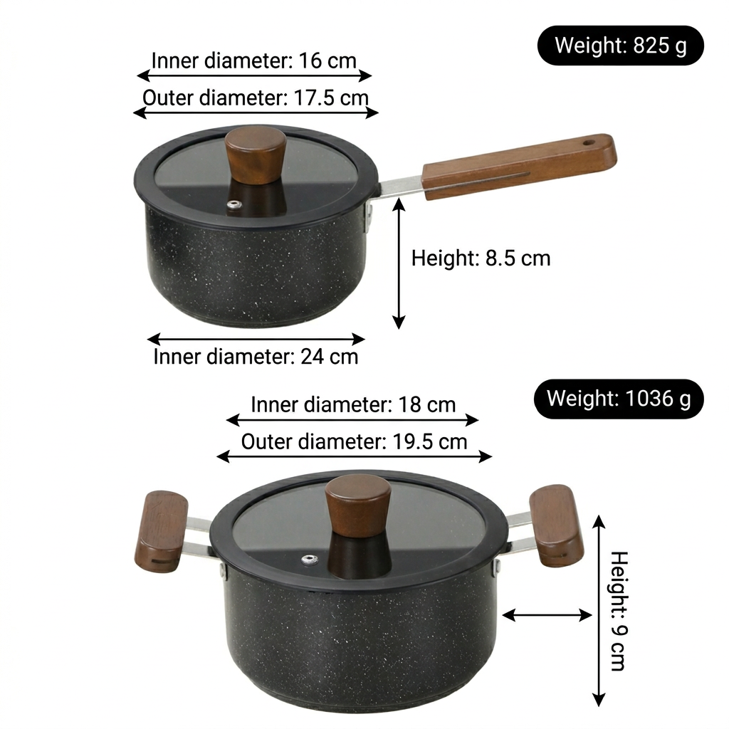 Custom Logo 10-Piece Black Stainless Steel Double Bottom Cookware Set with Glass Lid Multi-Functional Cookware for Family Party