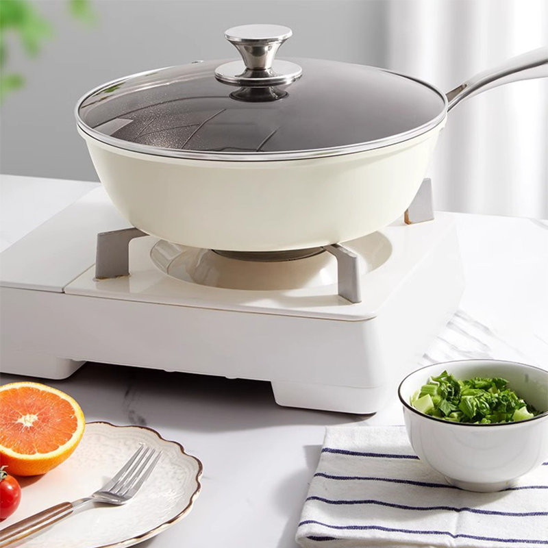 Titanium Alloy Non-Stick Ceramic Frying Pan Flat Steak Pan Induction