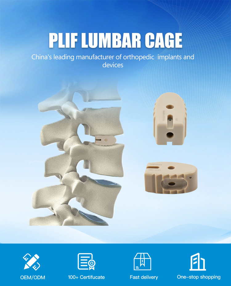 Geasure Sell Orthopedic Implant PLIF Cervical Peek Cage Placa Cervical Anterior for Orthopedic Surgey