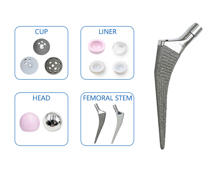 Advanced Geasure Cementless Anatomical Hip Joint Replacement Fracture Fixation Titanium HA Double Coating Class III Implants