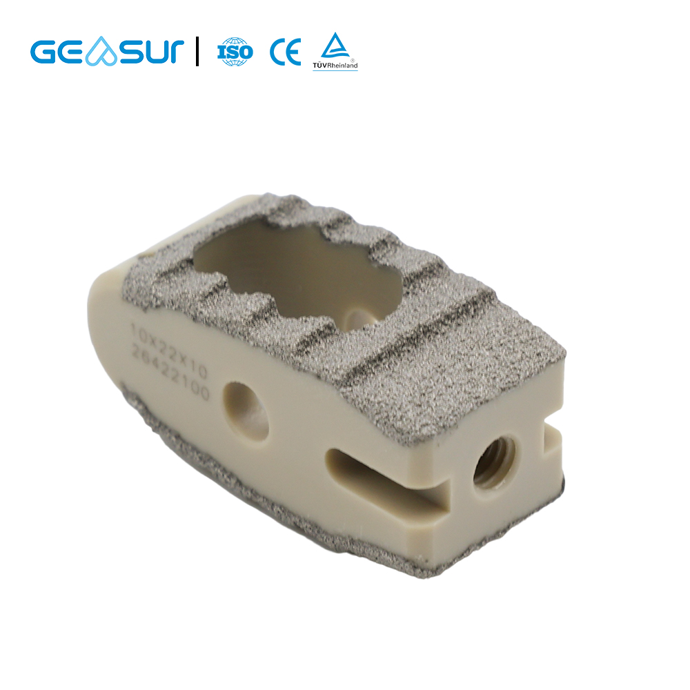Geasure Orthopedic Spine Implant PEEK Fusion Cage with Titanium Coating for Cervical Intervertebral Fusion Surgery Class III