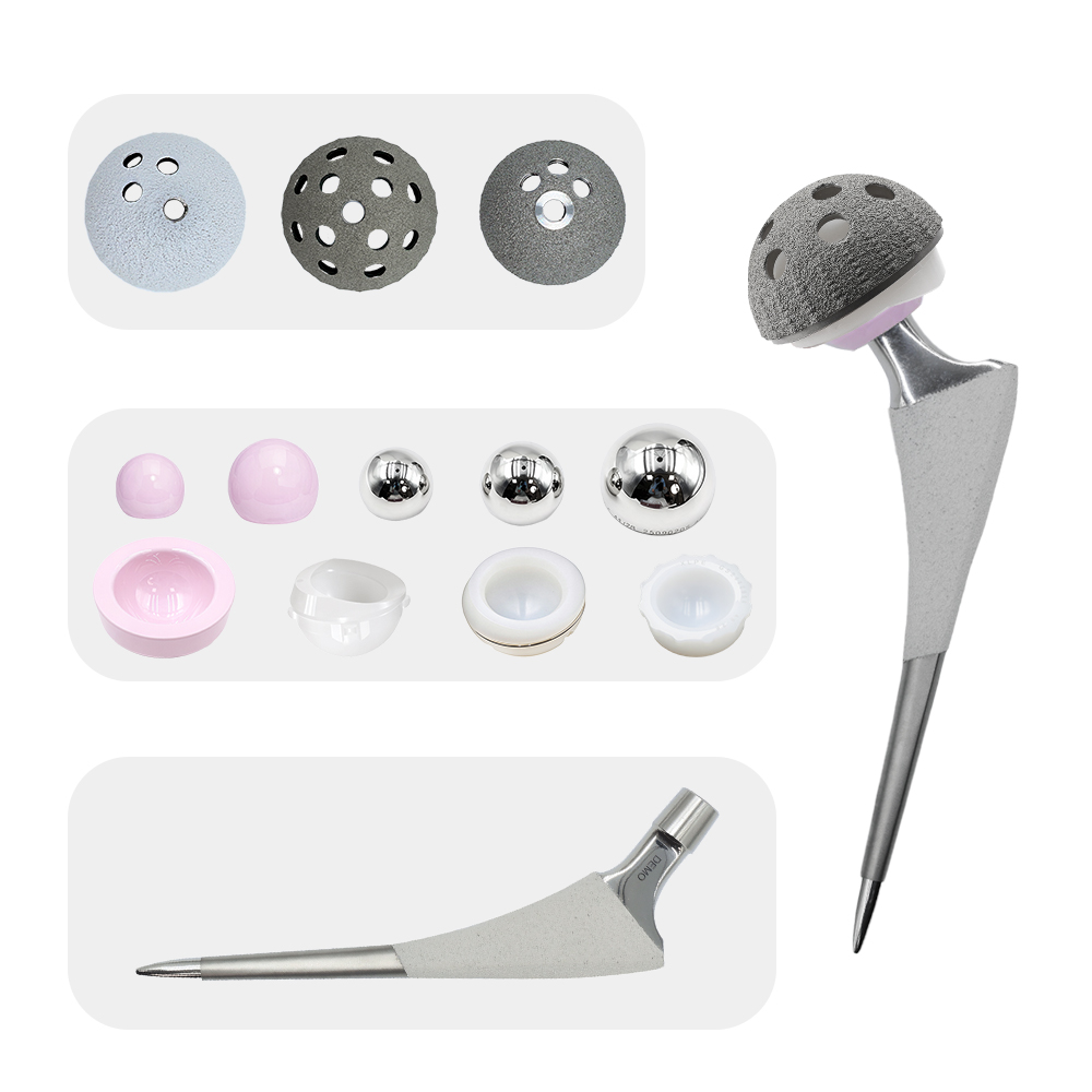 High Quality Orthopedic Implants Cementless Hip Stem Tapered Ti+HA Coating for Total Hip Replacement Surgery Fixation