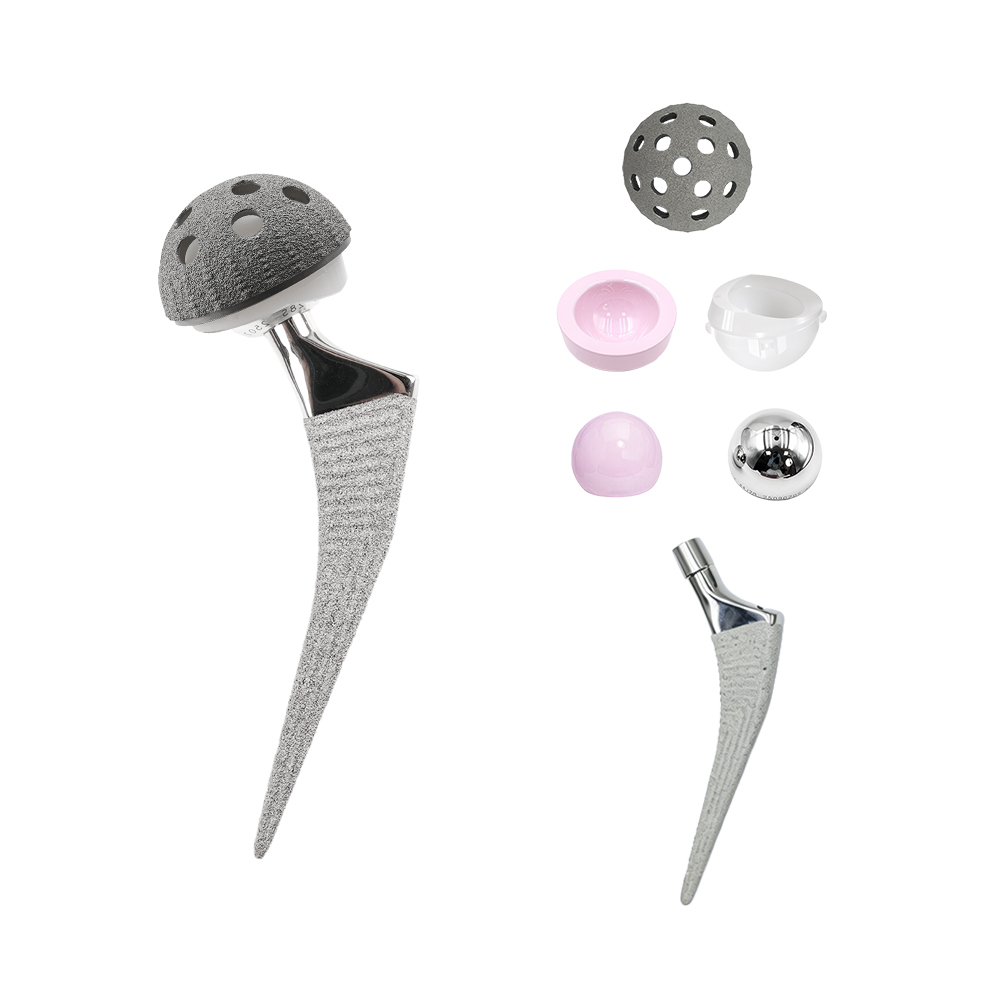 GEASURE Biocompatible Titanium Alloy Cementless Anatomical Hip Stem Plasma Sprayed Coating Orthopedic Surgery Implants Left Hand