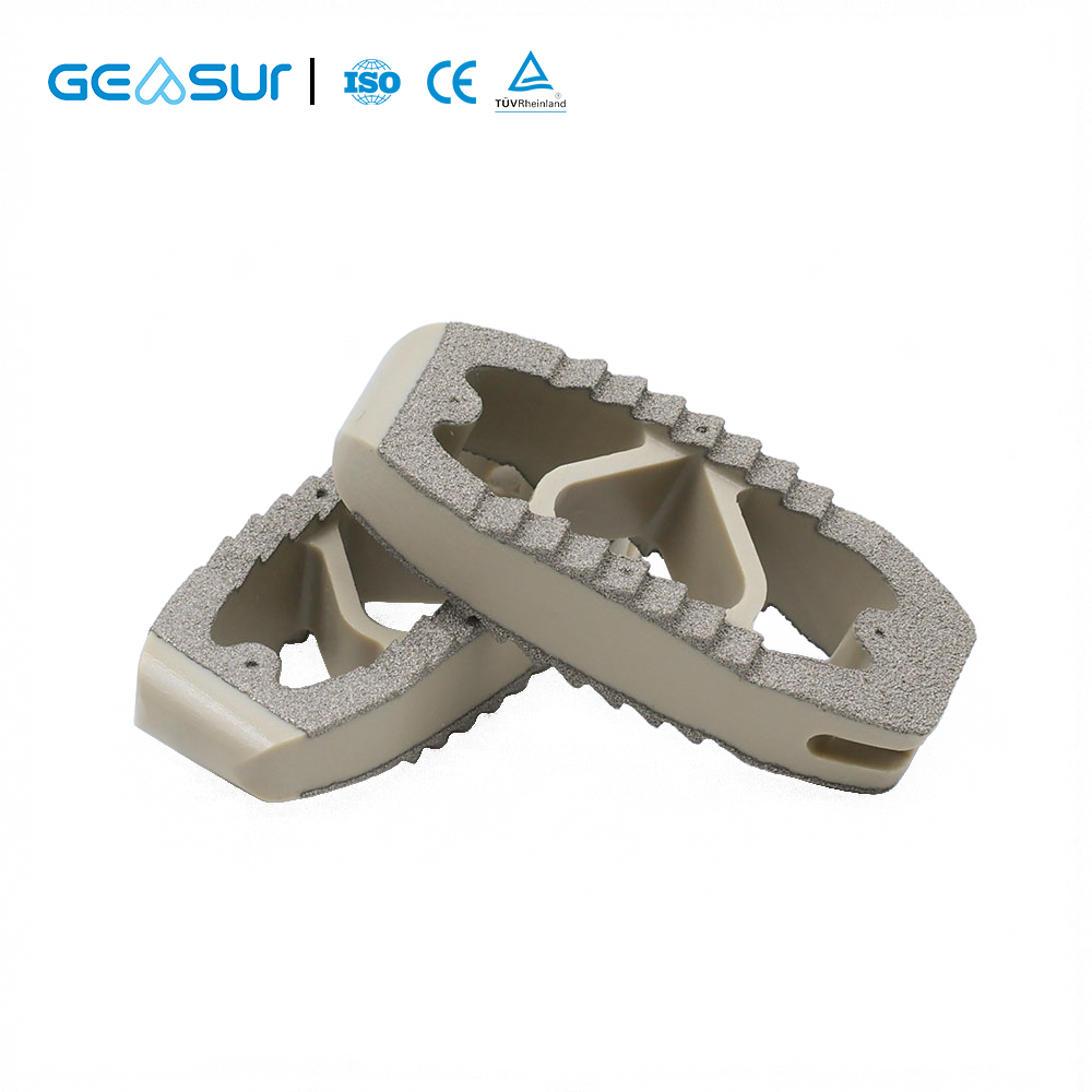 Geasure Orthopedic Implant PEEK+Titanium Coated OLIF Interbody Fusion Cage Posterior Lumbar OEM CE Certified