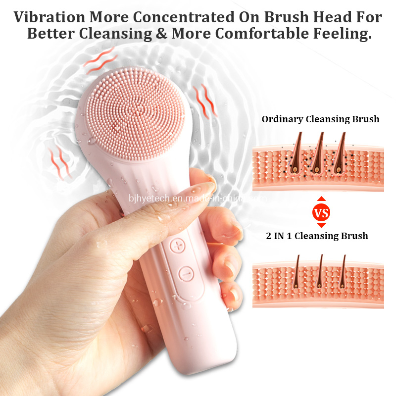 2023 Hot Selling Wireless Charging Electric Silicone Brushes Waterproof Silicone Sonic Facial Cleansing Brush 5 Speeds with Ipx7 Waterproof OEM Service