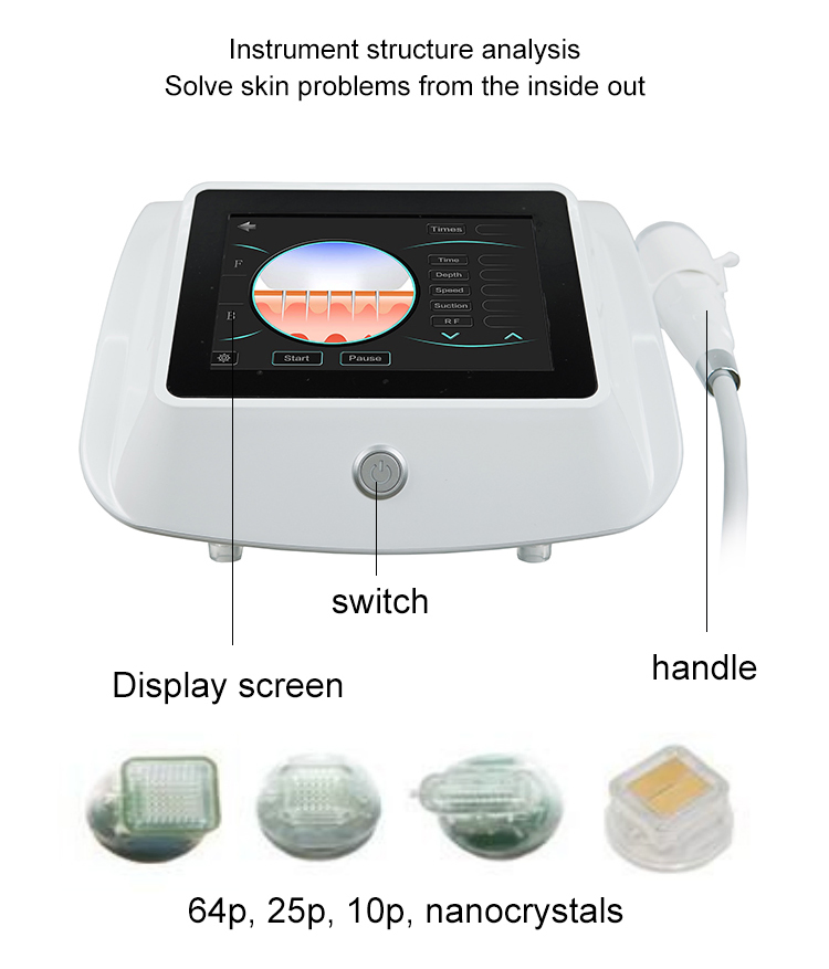 Portable Gold RF Microneedling Device Professional Skin Rejuvenation Facial Resurfacing Acne Scar Removal Treatment Radio Frequency Fractional Microneedle