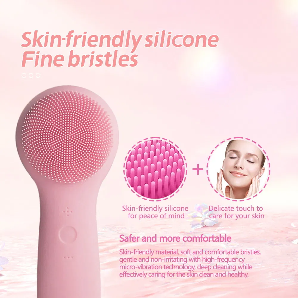 Deep Pore Cleansing Ultrasonic Device with Silicone Bristles