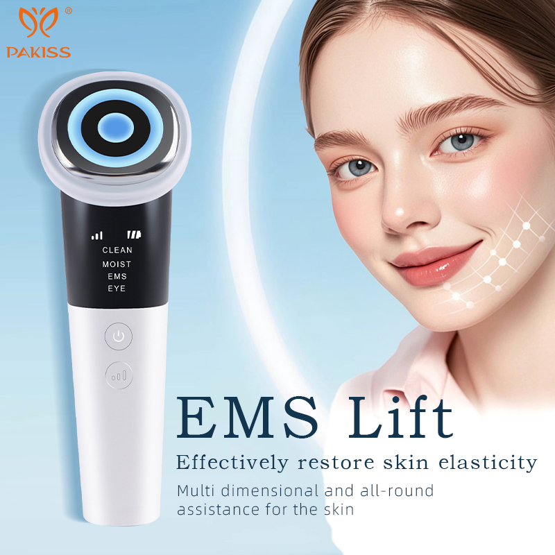 Pakiss 4-in-1 Facial Beauty Device LED Light Therapy EMS Microcurrent Face Lifting Device for Eye &amp; Face