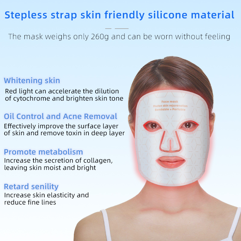 850nm Laser Red Light Facial Mask Anti Aging Promote Collagen Production Device Skin Care Whitening Beauty Mask