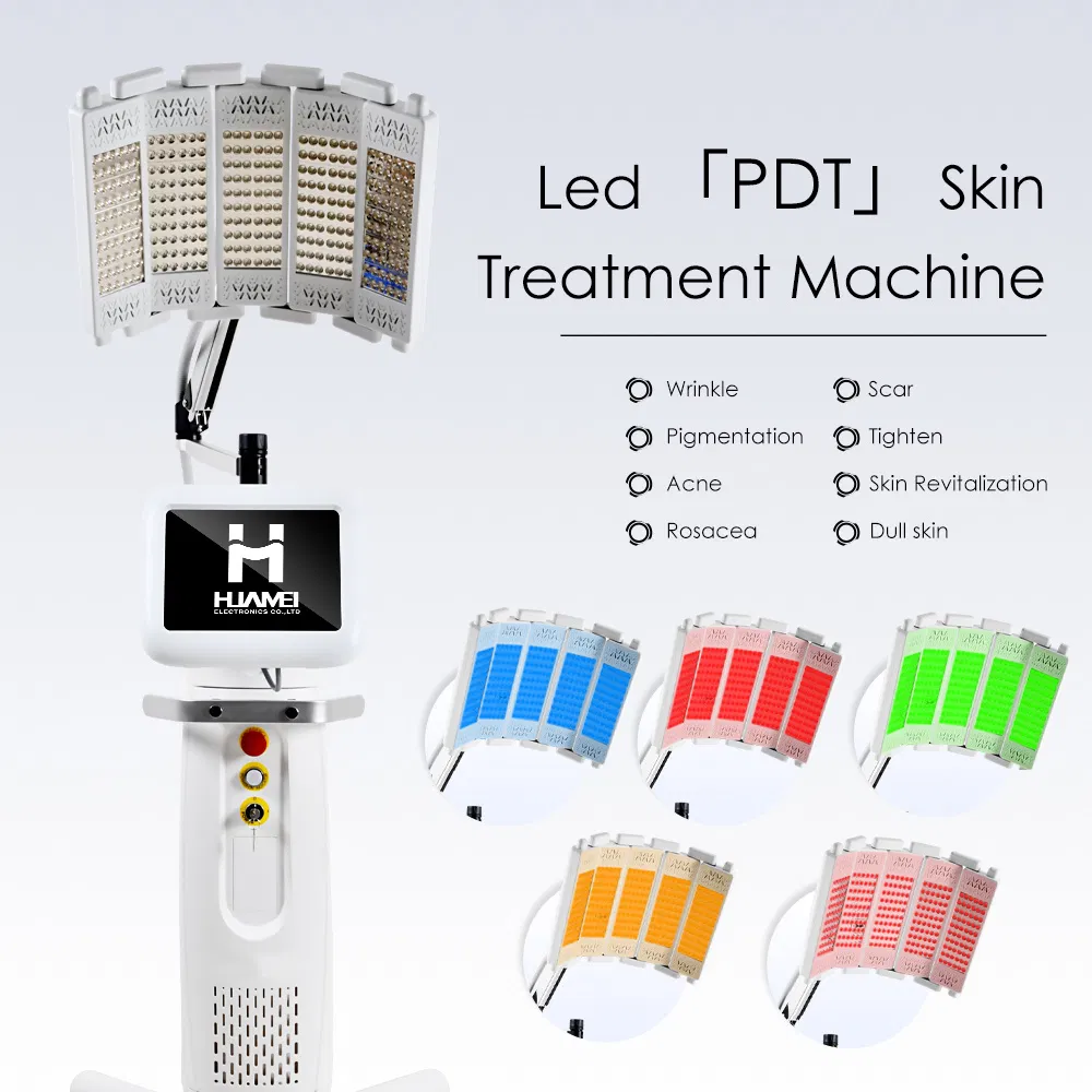 Acne Removal Anti Wrinkle Device Red Light Photon Therapy Light Skin Care LED Blue Red Green Yellow Infrared Facial PDT Machine