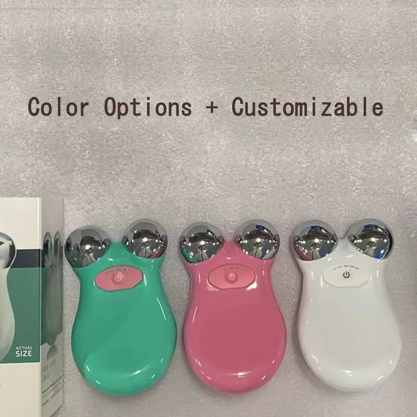 Factory Price Beauty Skin Anti Wrinkle Eye Facial Neck 3D V-Shape Lifting Microcurrent Tightening Vibrator Electronic Face Roller Massager