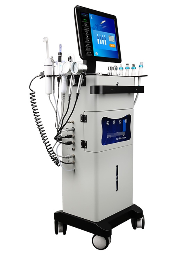 14 in 1 +3 Microcurrent Hydro Dermabrasion Skin Care Multifunction Facial More Clean Oxygen High Frequency Beauty Machine