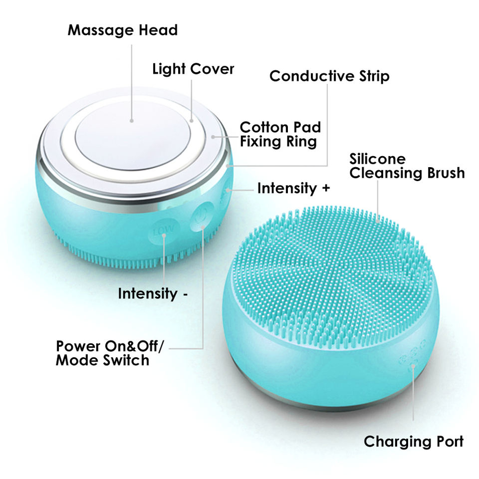 Smart Silicone Anti-Aging Massage Brush Waterproof Facial Cleaning Skin Rejuvenation Cleansing Device