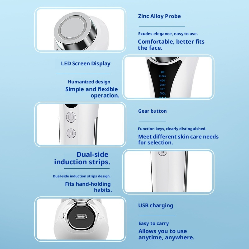 Advanced Skin Care Technology Ion Current Vibration Electric Beauty Device Face Massager Tool Microcurrent Facial Device