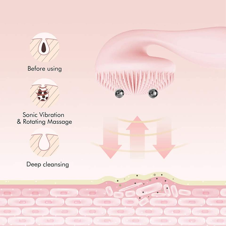 Mini Vibration Facial Cleaner Electric Face Brush Silicone Cleansing Brush