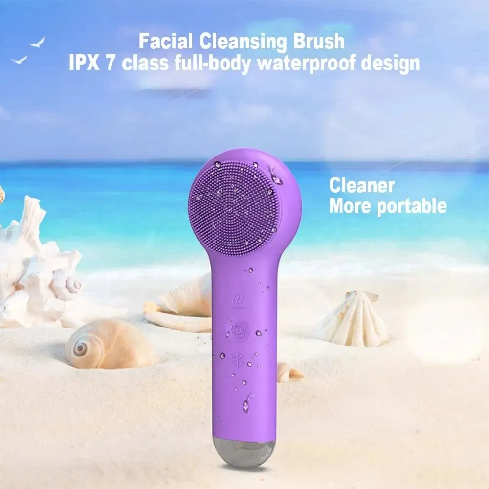 Cleansing Brush Ice Tender Skin Beauty Machine Electric Silicone Cleanser Facial Pore Cleaning Rechargeable Face Wash Brush