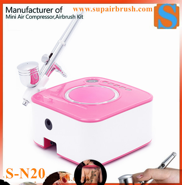 Dual Action Airbrush with Compressor Kit Air Brush Paint Spray Gun Skin Rejuvenation Water Oxygen Facial Machine for Art Tattoo